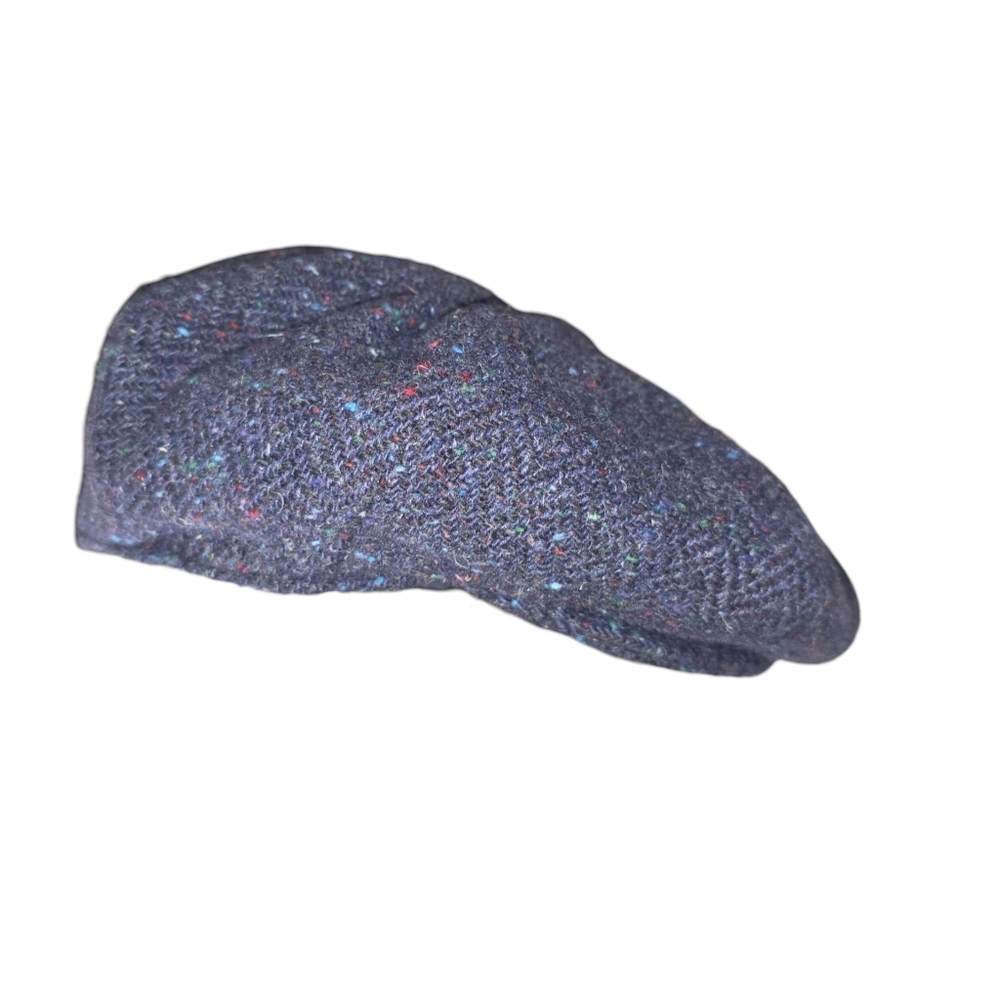 Aran Sweater Market Ireland Blue Tweed Flat Newsboy Cap 100% Wool Golf Hat. Size